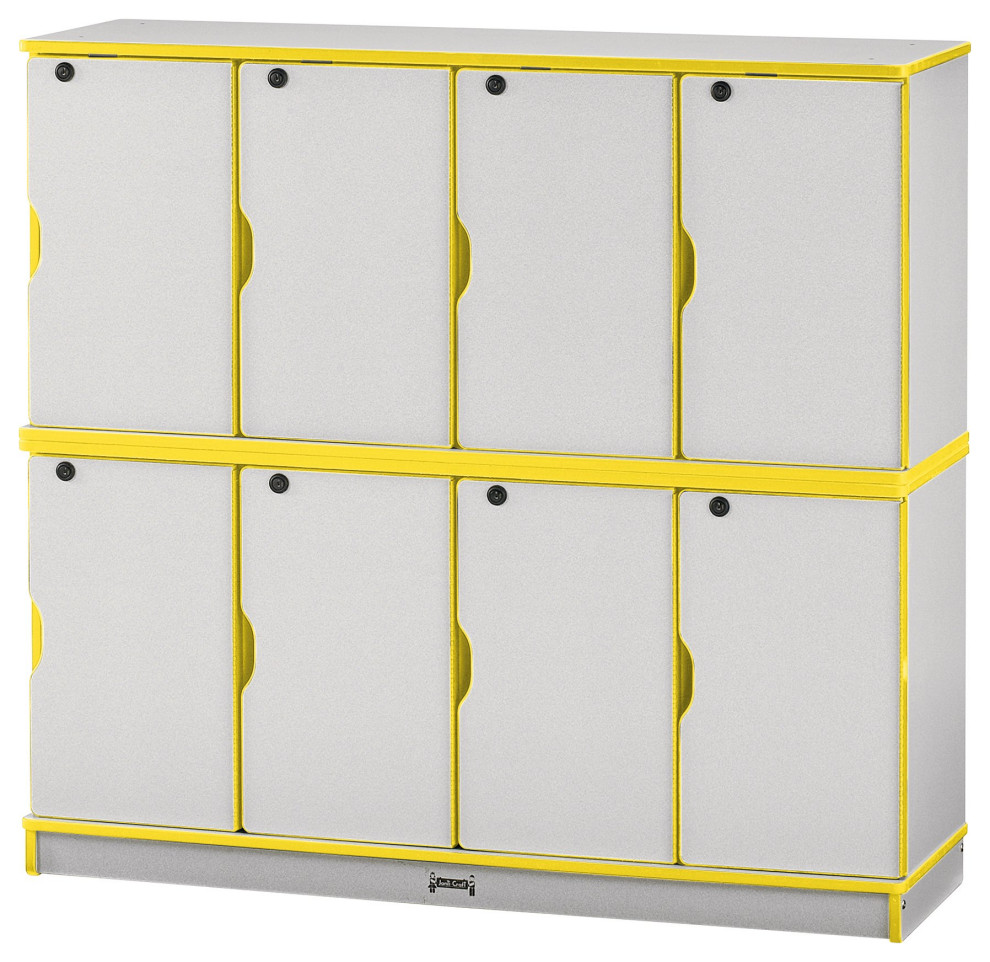 Rainbow Accents Stacking Lockable Lockers Double Stack Yellow