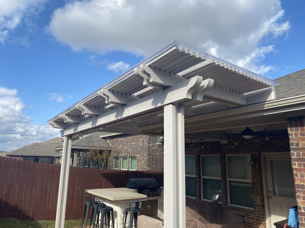 Open Lattice Patio Cover with Polycarbonate Sheeting Patio Austin by Signature Quality