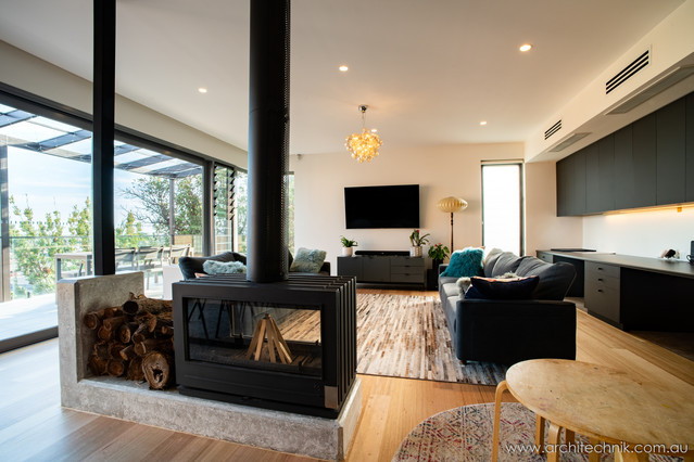 Arc House modern-living-room