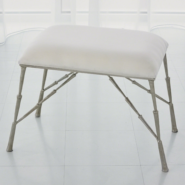 Spike Bench with Muslin Cushion, Large - Contemporary - Upholstered ...