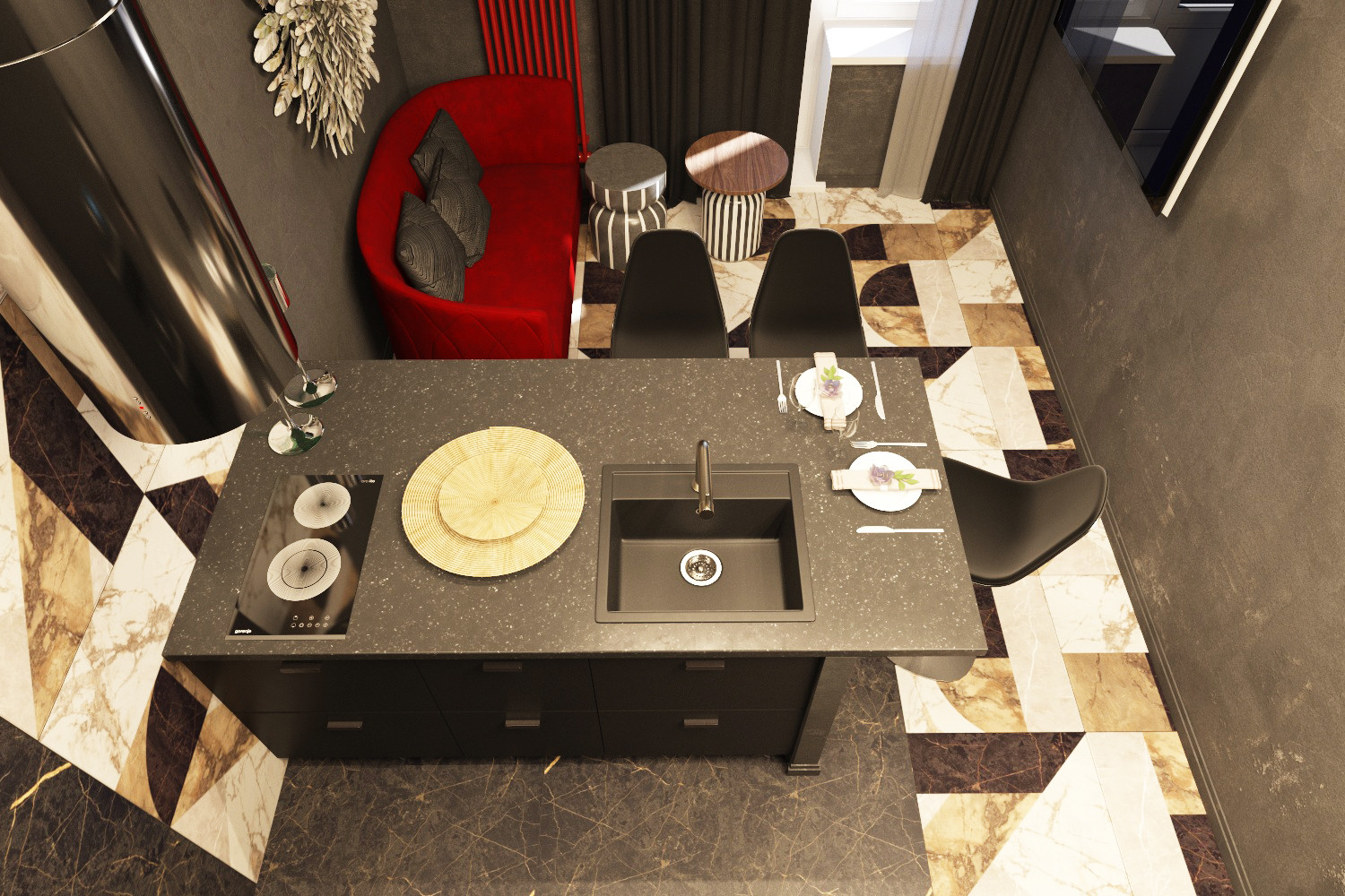 Дизайн интерьера в ЖК Фамилия. Кухня