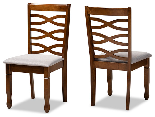 Chambers Modern Gray and Walnut Brown Dining Chair, Set of 2 ...