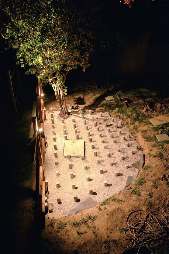 Terrasse en bois exotique - Ipé - conçue en demi-lune