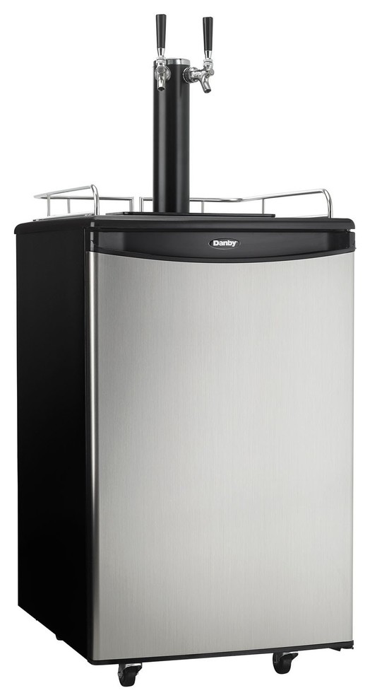 Danby 5.4 Cuft. DualTap Beer Keg Cooler, Worktop Dkc054A1Bsl2Db Beer