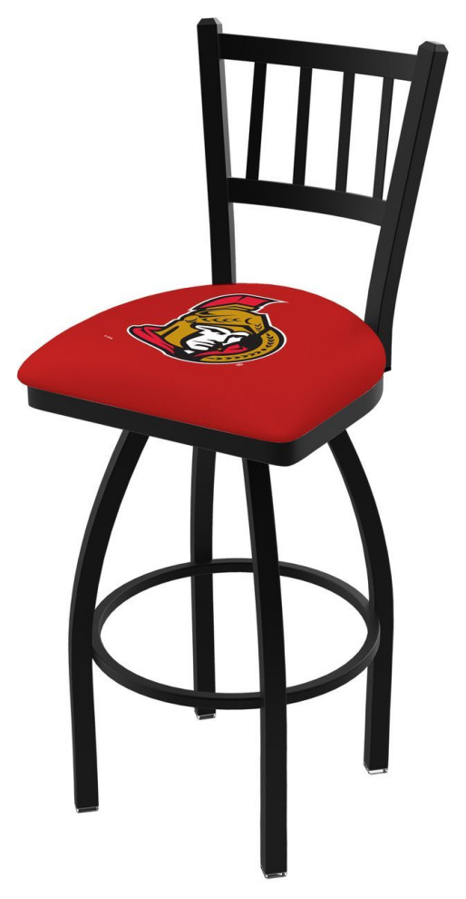 Holland L018 Ottawa Senators 30" Swivel Bar Stool Black Contemporary Bar Stools And