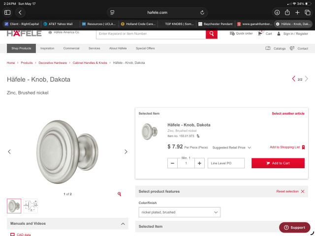 Potential knobs for kitchen 