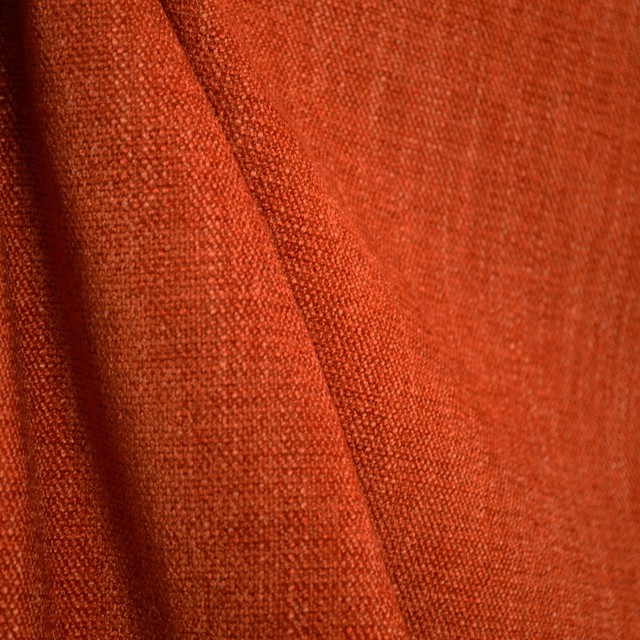Austen Sedona Solid Burnt Orange Poly Chenille Fabric