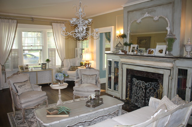 Eclectic Living Atlanta French Country Living Room Makeover eclectic-living-room