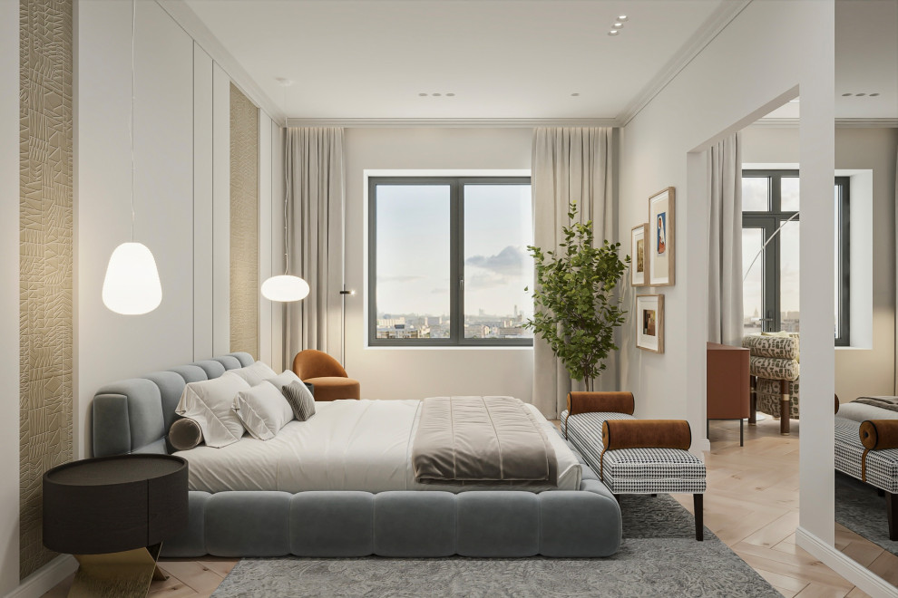 Современная спальня для яркой девушки