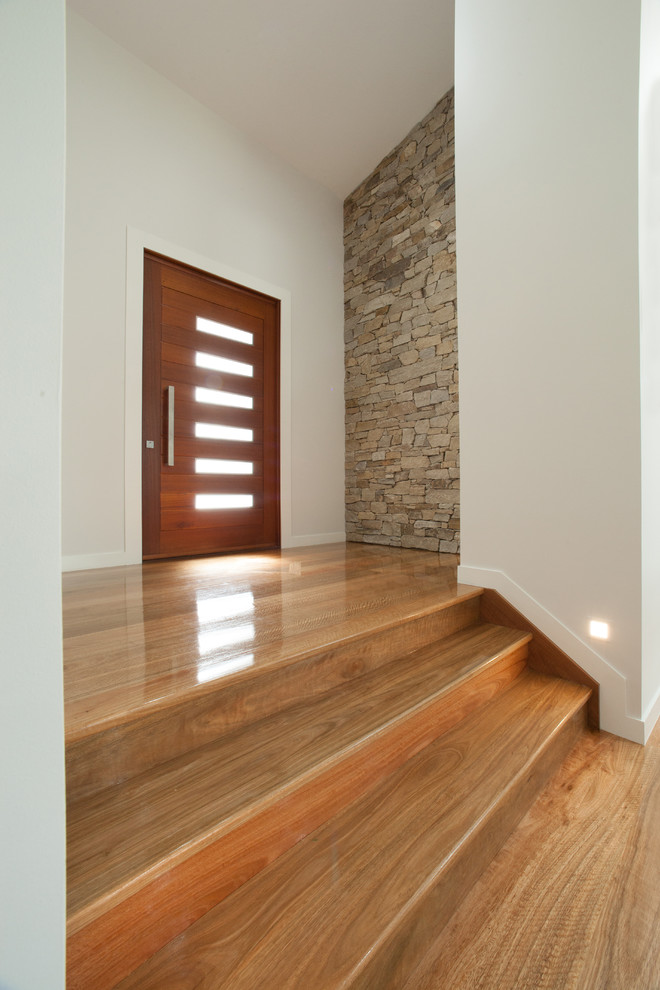 Inspiration for a contemporary entryway in Brisbane.