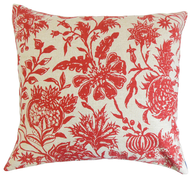 The Pillow Collection Pomona Floral Bedding Sham Claret Euro 26 X 26 Throw Pillow Covers Home Kitchen