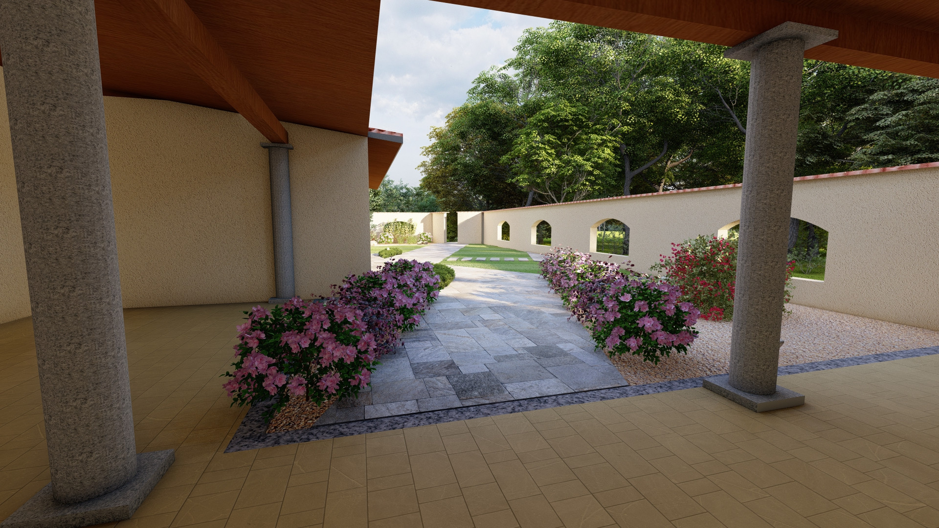 Giardino moderno in provincia