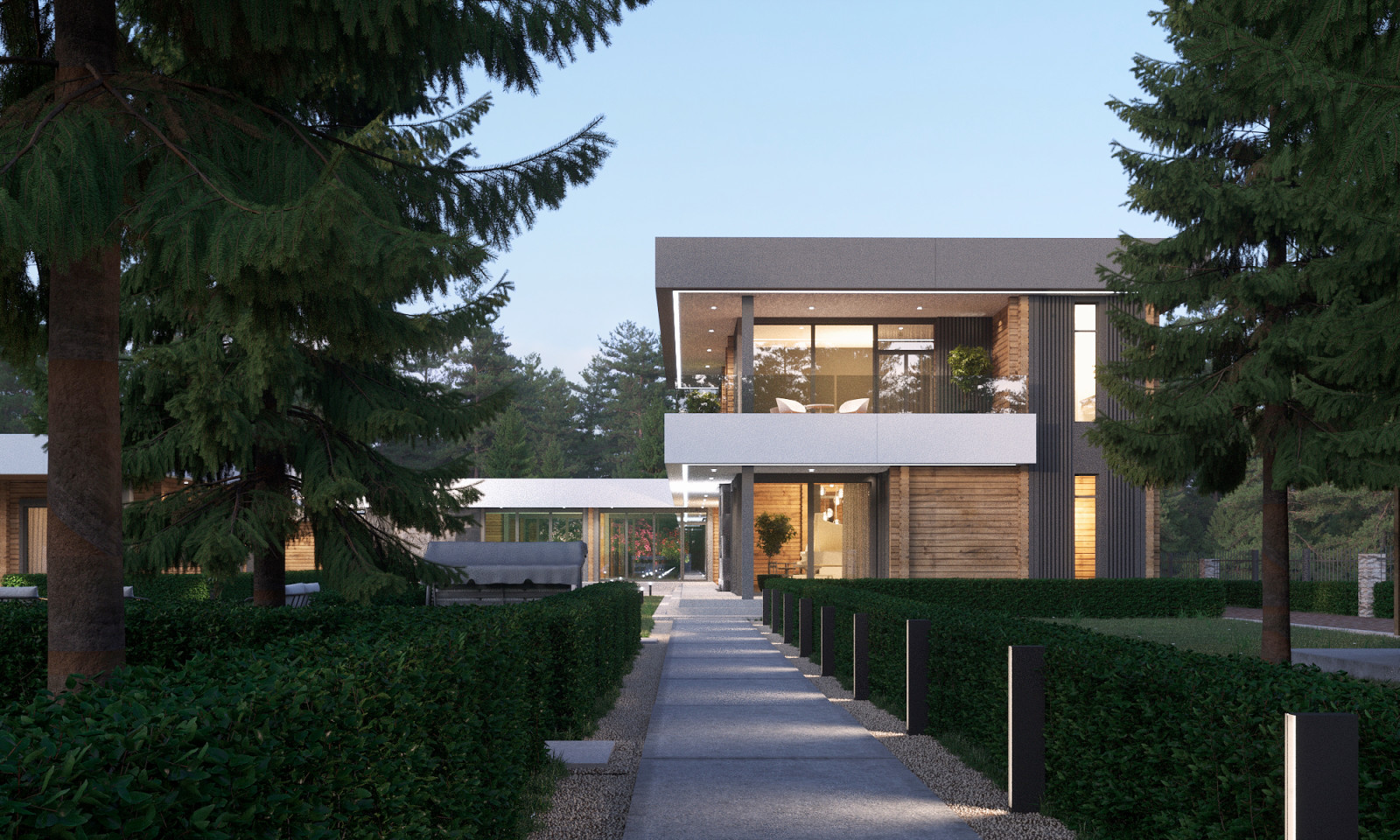 Проект дома из бруса в стиле минимализм