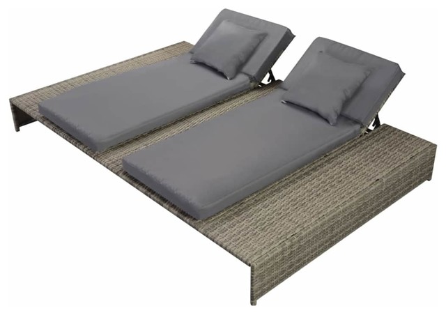 rattan double sunbed