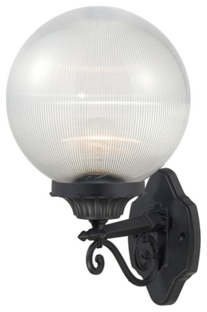 Matte Black Clear Acrylic Globe Wall Sconce - Traditional - Outdoor ...