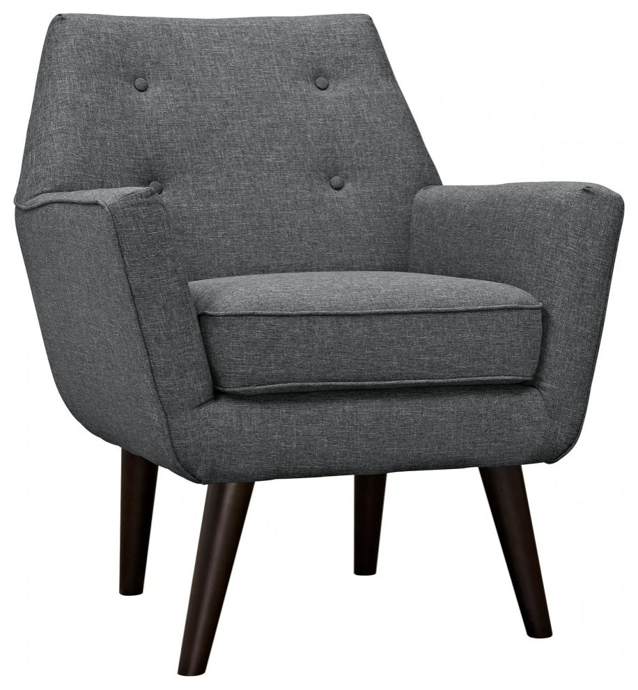 Ezra Gray Upholstered Fabric Armchair - Midcentury - Armchairs And ...