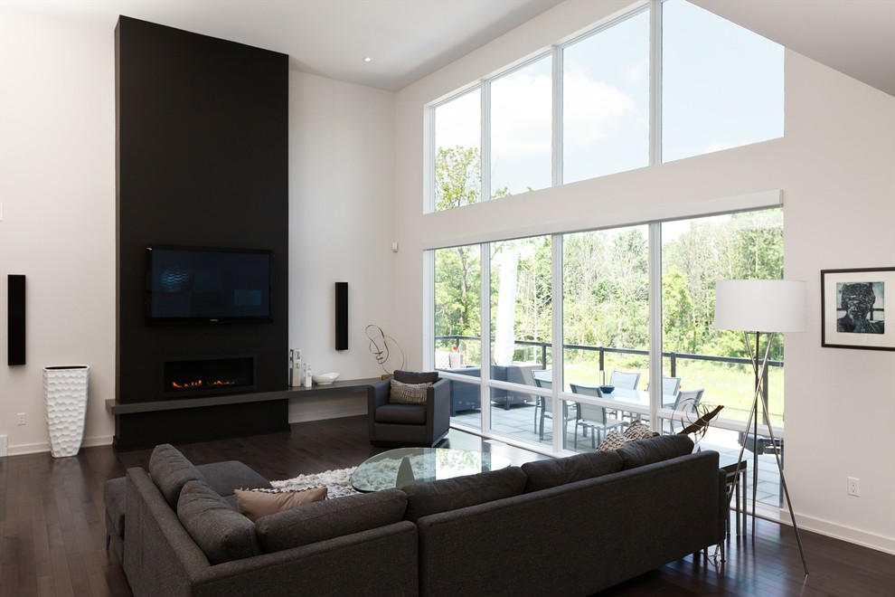 Contemporary living room in Toronto.
