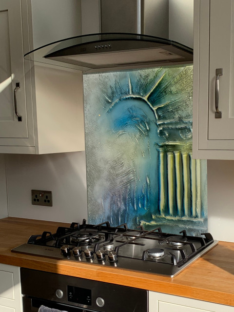 Fused Glass Splashbacks - Romanus craftsman-kitchen