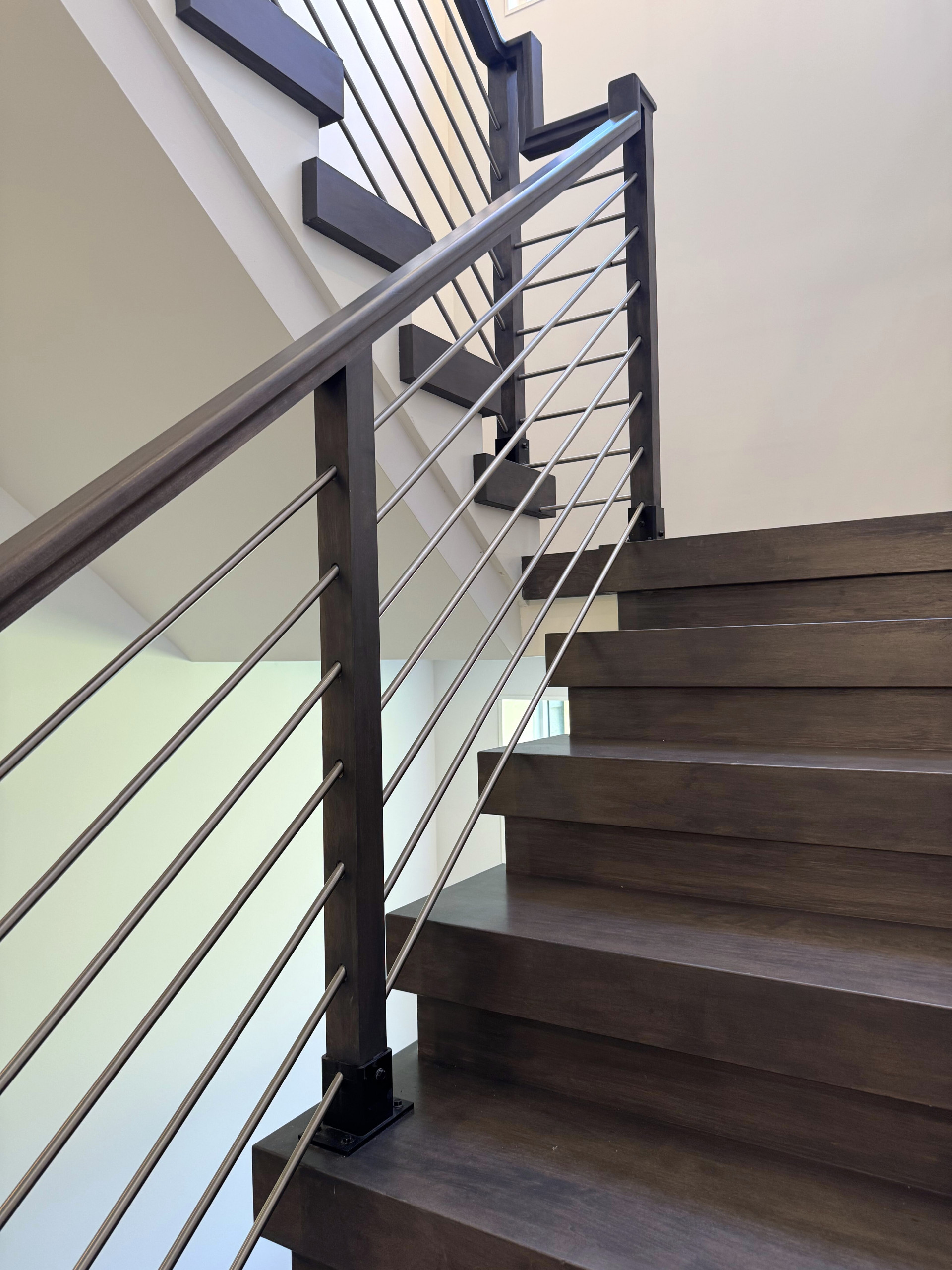 137_Transitional Maple Staircase with Stainless Steel Rail, Clifton, VA 2014