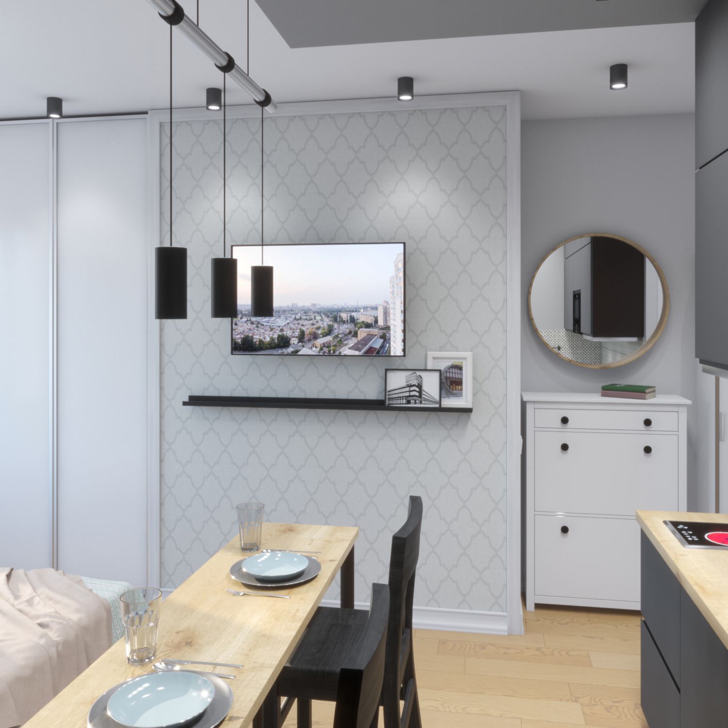 Черно-белый интерьер