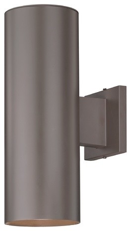 Up / Down Bronze Cylinder Outdoor Wall Light