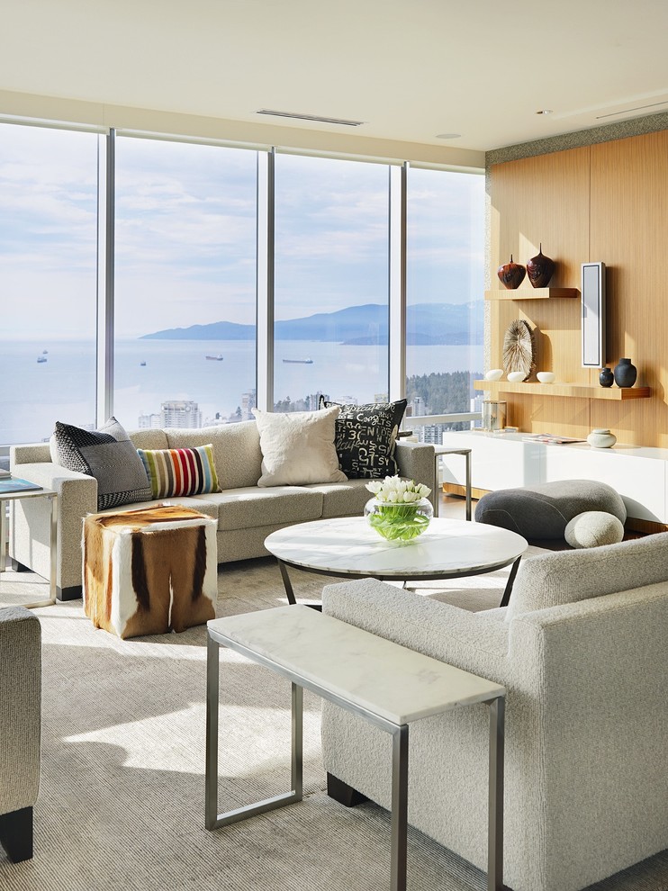 Design ideas for a contemporary formal living room in Vancouver.