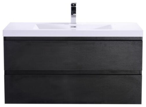 Mob 42 Wall Mounted Vanity With Reinforced Acrylic Sink Modern Bathroom Vanities And Consoles By Whole Inc Houzz - Reinforced Acrylic Composite Bathroom Sink