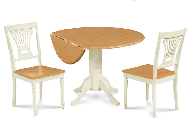 42" Burlington Drop Leaf Dining Table & Dining Chair Set, 3 Piece