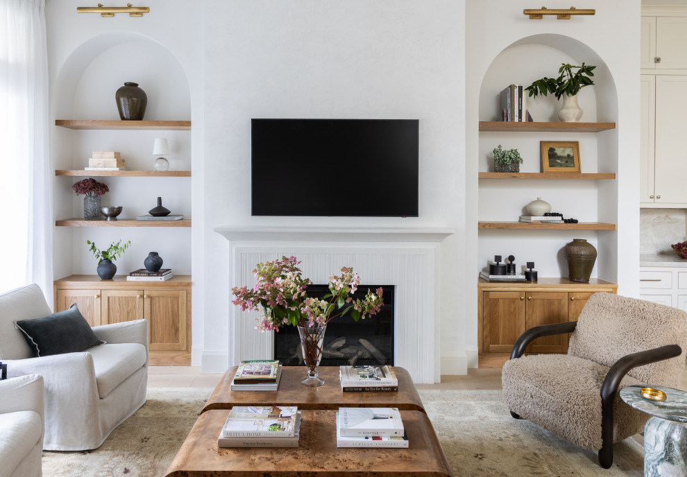 Living room - transitional living room idea in Houston