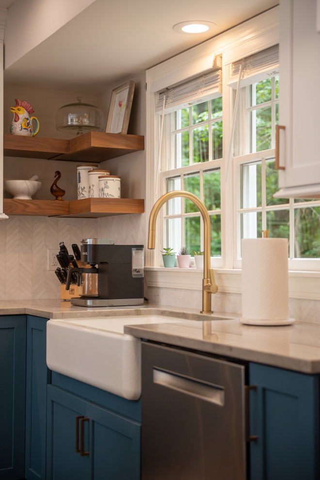 Kitchen with Stunning Waterfall Island