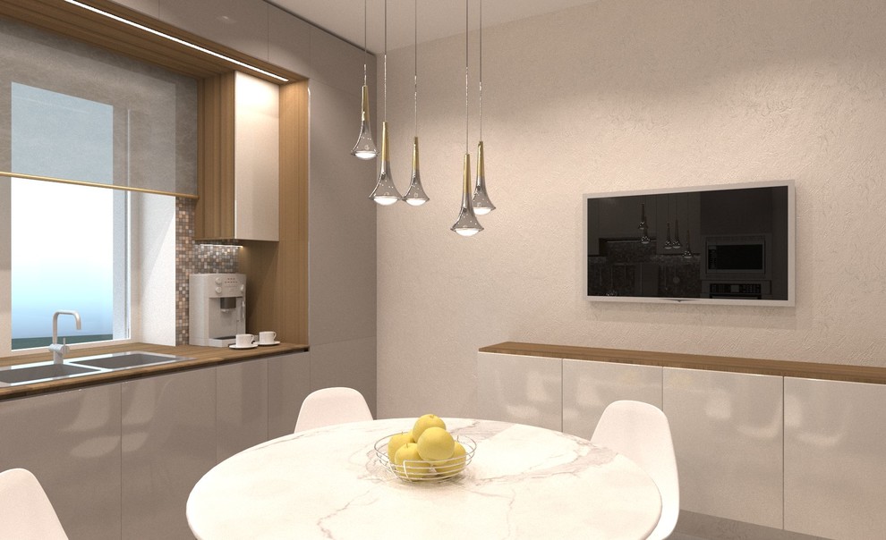 Интерьер коттеджа в современном стиле. 120 кв.м.