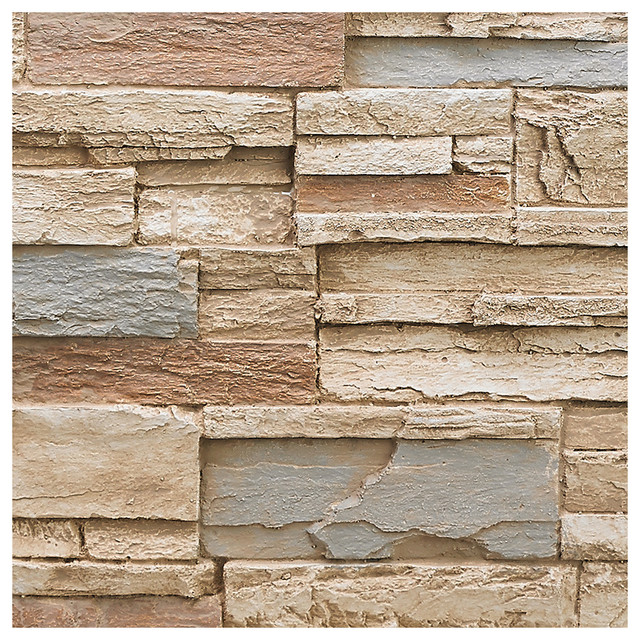 BuyFauxStone Stacked Stone Wall Panel SAMPLE-Almond - Traditional