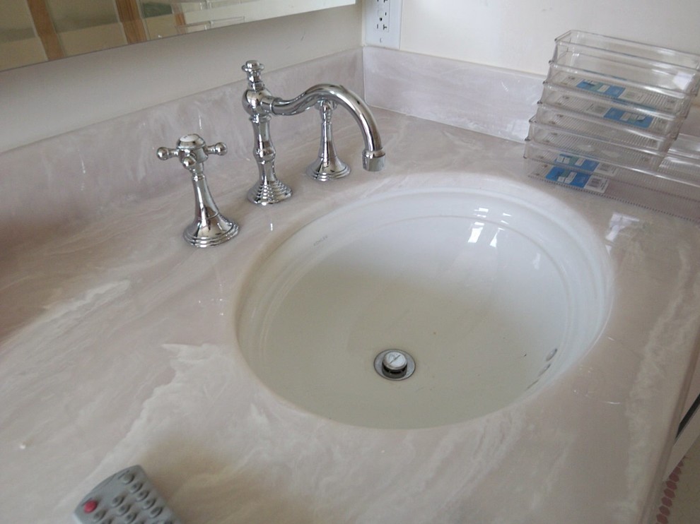 Cultured Marble Countertop With Kohler Undermount Sinks