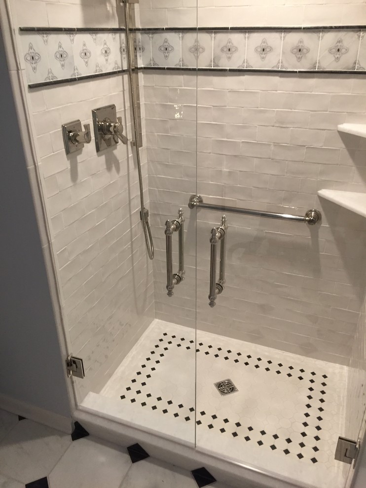 Master bathroom shower with universal design