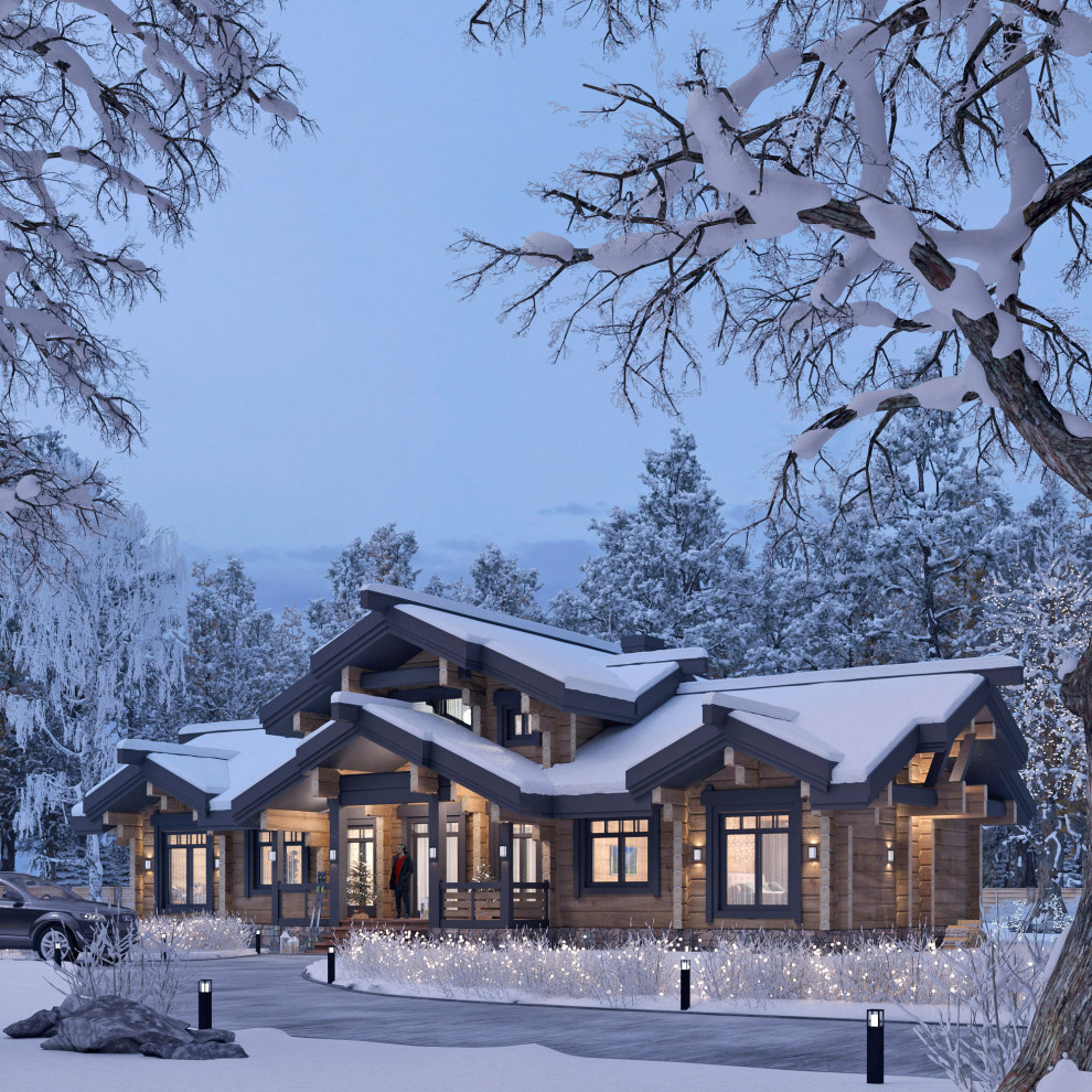 Индивидуальный проект дома из кедрового лафета "Ванкувер" Площадь - 215 кв.м.