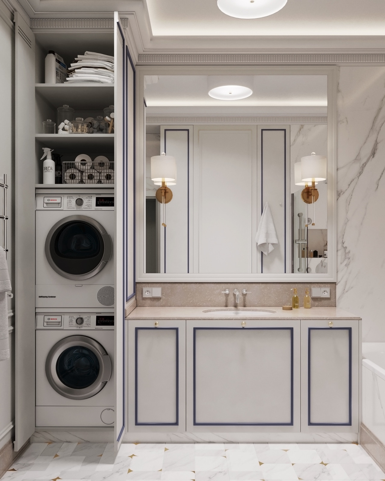 Постирочная в ванной комнате