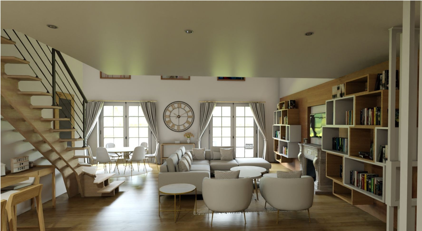 Appartement 55 m² Chambre en mezzanine