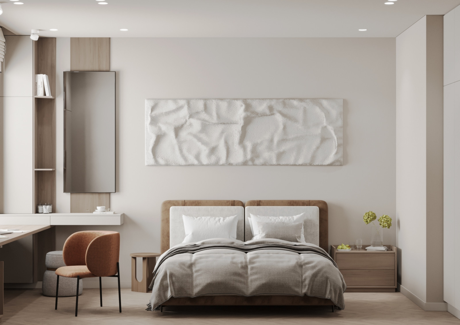 Двух комнатная квартира в стиле эко минимализм. 2023-24 г