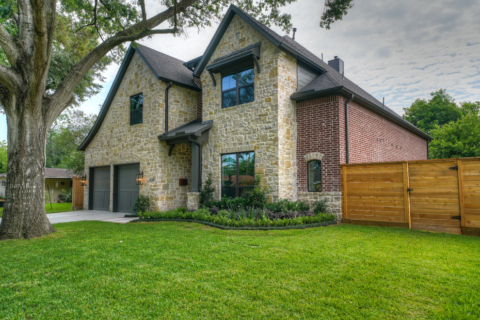 Example of a transitional exterior home design in Houston