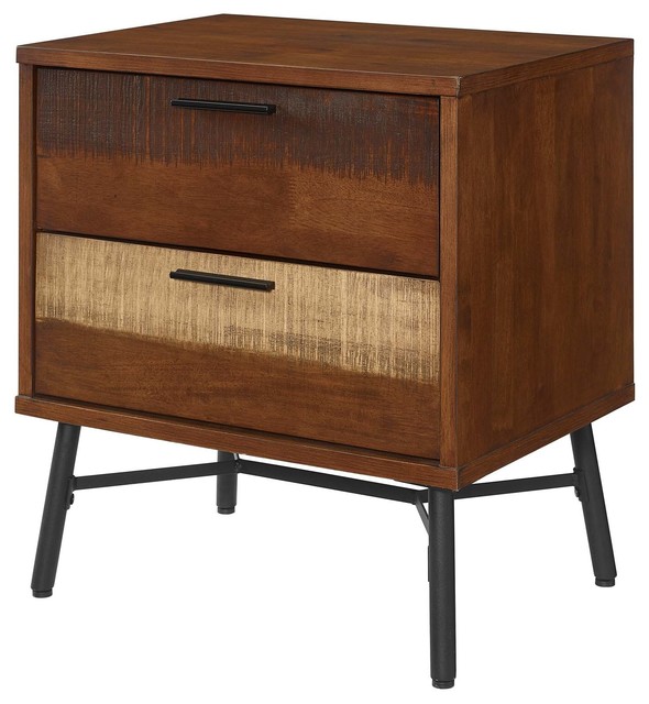 Country Farm Living Nightstand End Table Metal Steel Wood Brown Industrial Nightstands And Bedside Tables By House Bound