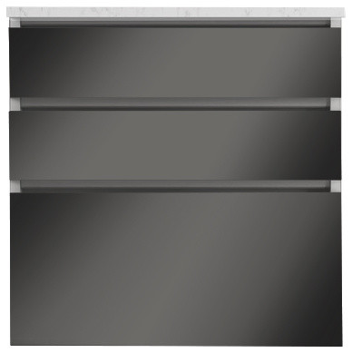 30 3 Drawer Vanity Tinted Mirror Glass Silestone Top
