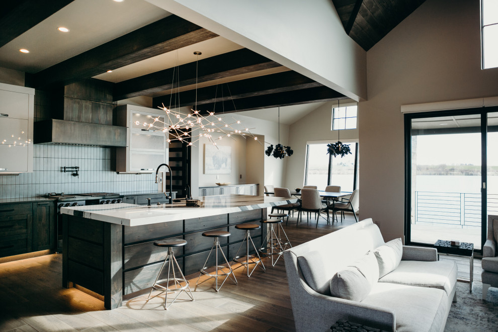Inspiration for a rustic kitchen remodel in Denver