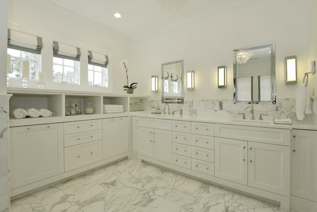Contemporary Shingle Colonial transitional-bathroom