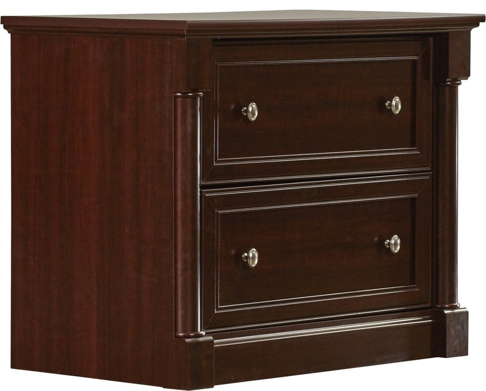 Lateral Wooden Filing Cabinet With 2 Drawer Traditional Filing