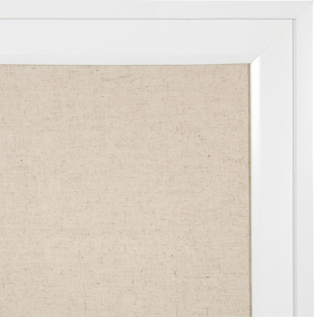 Picture Board With Ribbon SOFE Rustic White Linen Bulletin Board - 28x32 Inch Photo Display Pin Board Decorative Bulletin Board - View #6