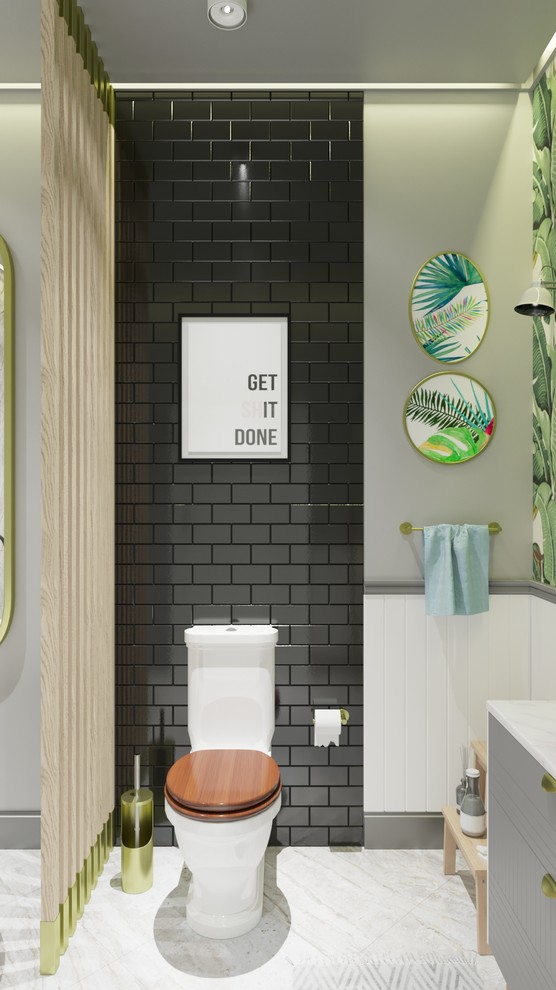 Дизайн и визуализация уборной комнаты. Beverly Hills with some exotic.