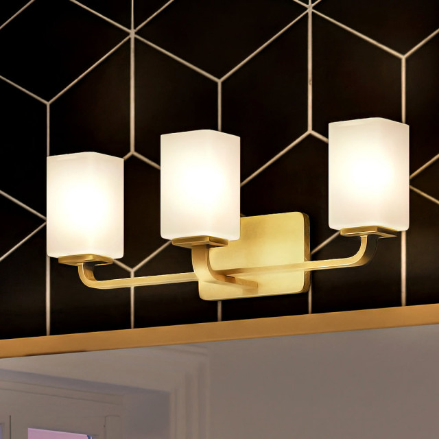 Luxury Contemporary Bath Light, Satin Gold - Transitional - Bathroom ...