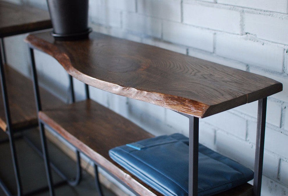 Bepoke tables and bedside tables with brushed brass legs