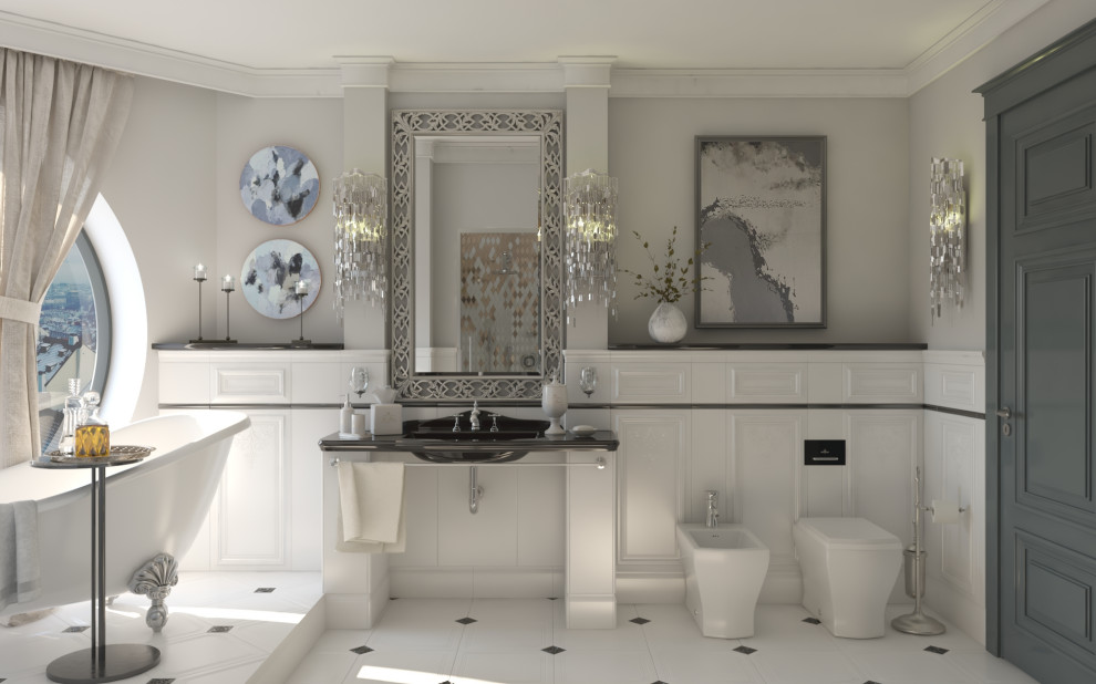 Ванная комната в классическом стиле.