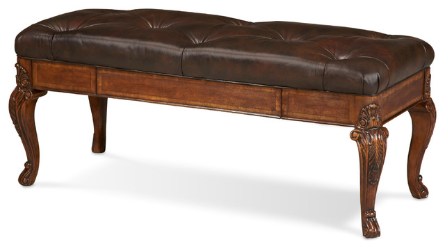 A R T Home Furnishings Old World Leather Storage Bench